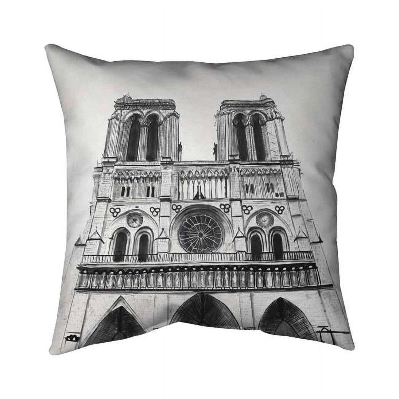 18 x 18 in. Notre-Dame De Paris Cathedral-Double Sided Print Indoor Pillow