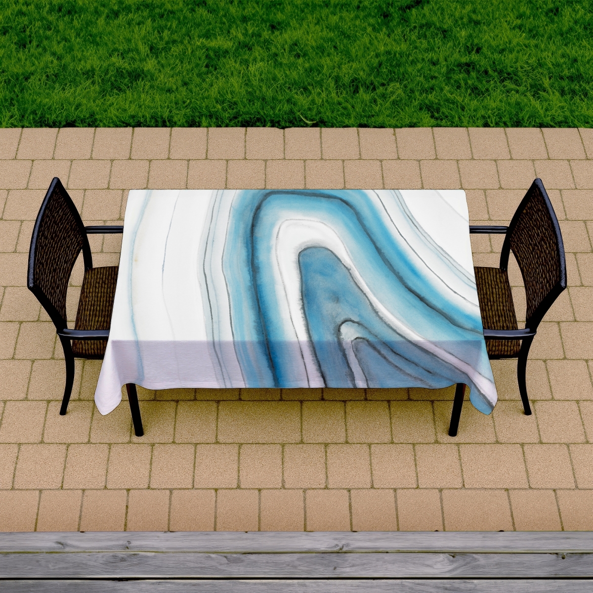 Picture of Begin Home Decor C1TCLRGE3E8455 58 x 102 in. Round Geode Tablecloth - Indoor & Outdoor Home Decor