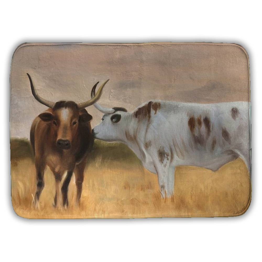 5930-1724-AN320 17 x 24 in. Nguni Herd Rustic Farm Animals Bath Mat - Home Decor Delight