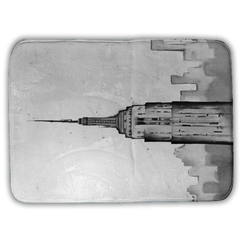 5930-2417-CI360 17 x 24 in. Empire State Building Bath Mat - Building White Cities Decor