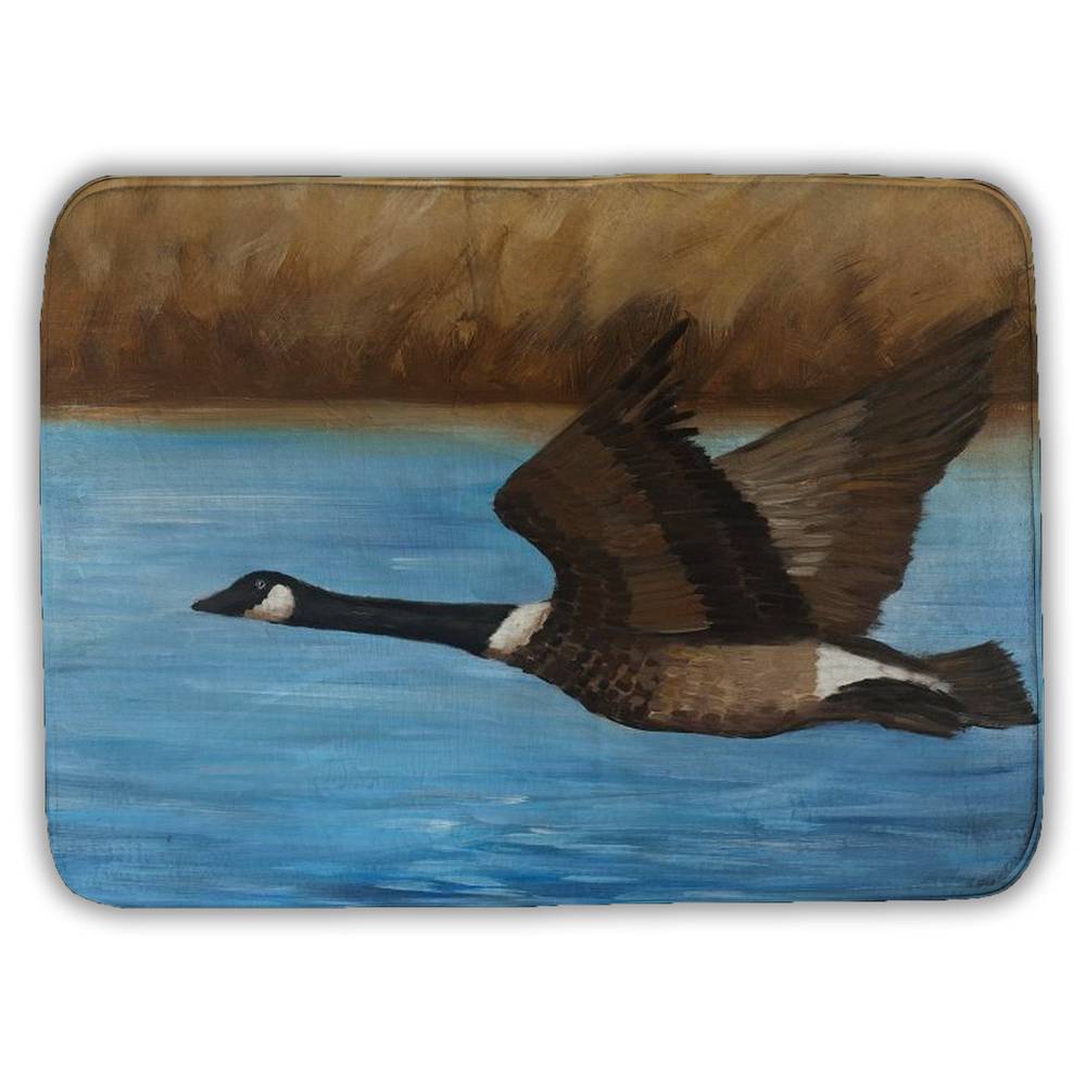 5930-1724-AN166 17 x 24 in. Rustic Animals Blue Bath Mat - Canada Goose Home Decor