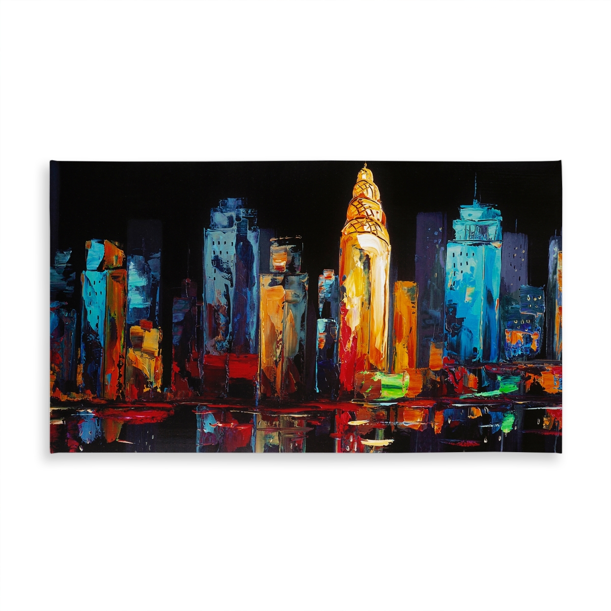 Picture of Begin Home Decor C1TCLRGEP6JE3V 58 x 102 in. Blue Abstract Cityscape Tablecloth - Indoor & Outdoor Home Decor