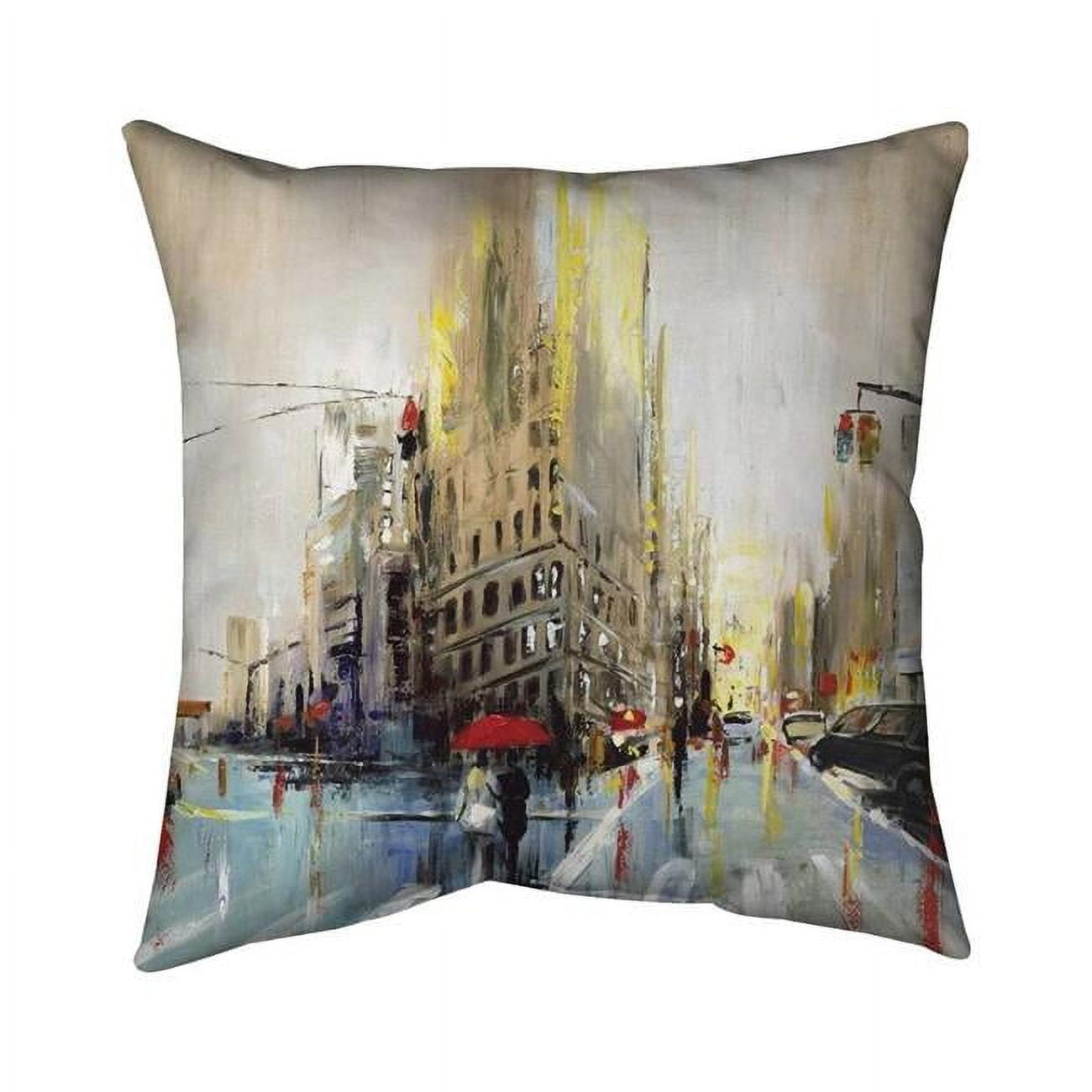 18 x 18 in. Abstract Rainy Street-Double Sided Print Indoor Pillow