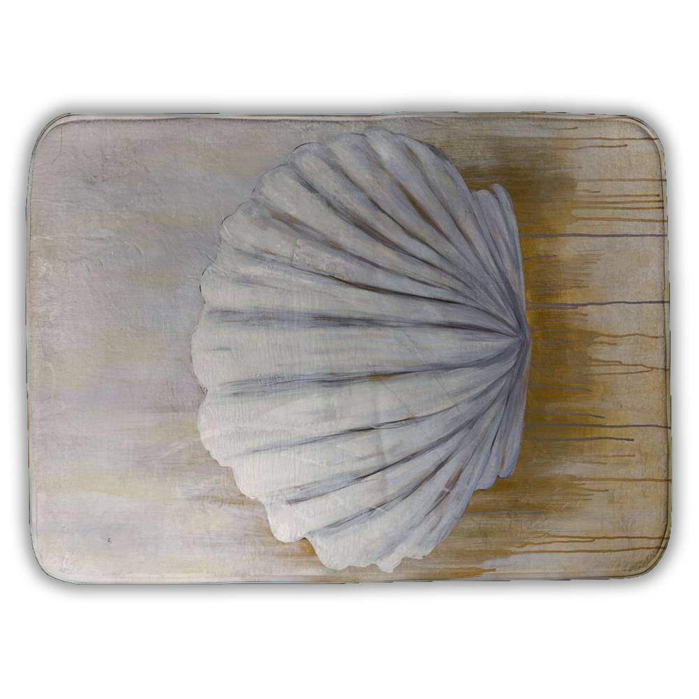 5930-2417-CO24 17 x 24 in. White Animals Bath Mat - Festoon Shell - Home Decor Essential