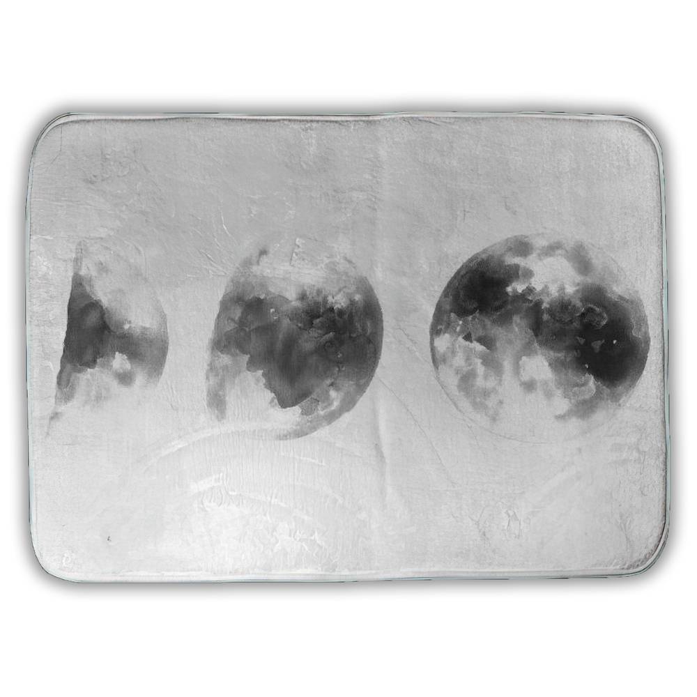 5930-1724-EA06 17 x 24 in. Eclipse Phase Bath Mat - White Astronomy & Space Home Decor