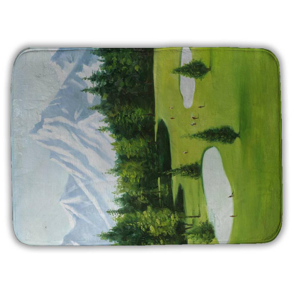 5930-2417-LA82 17 x 24 in. Contemporary Blue Bath Mat - Golf Course Mountain View Decor