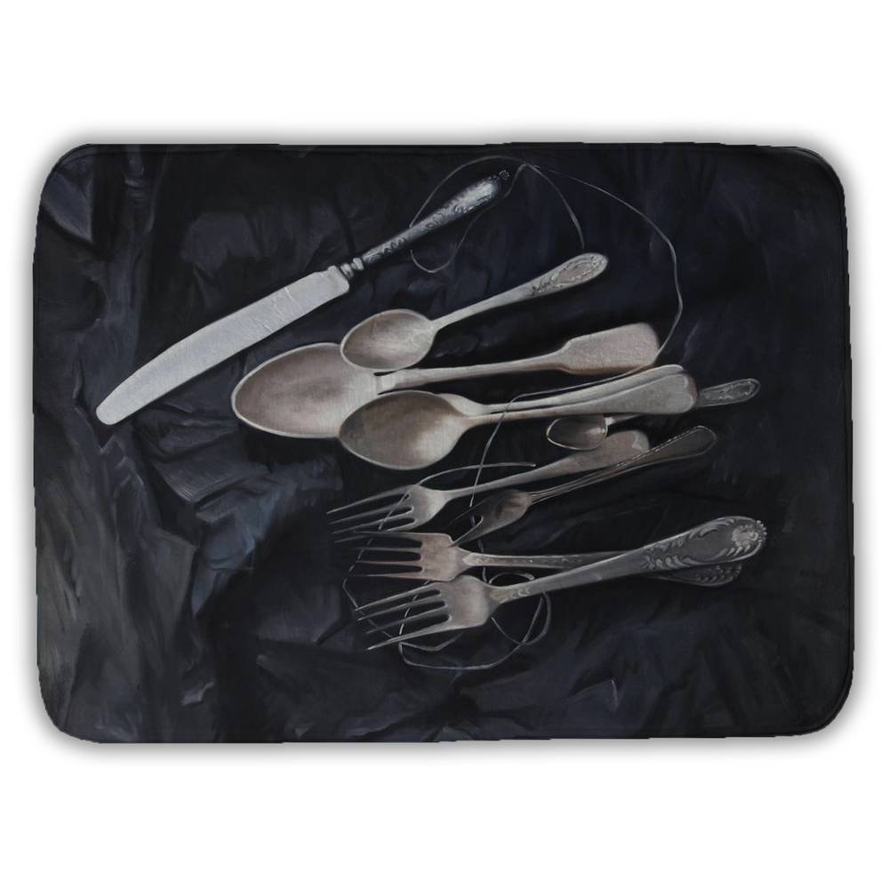 5930-2417-SL27 17 x 24 in. Vintage Cutlery Kitchen Bath Mat - Home Decor Still Life