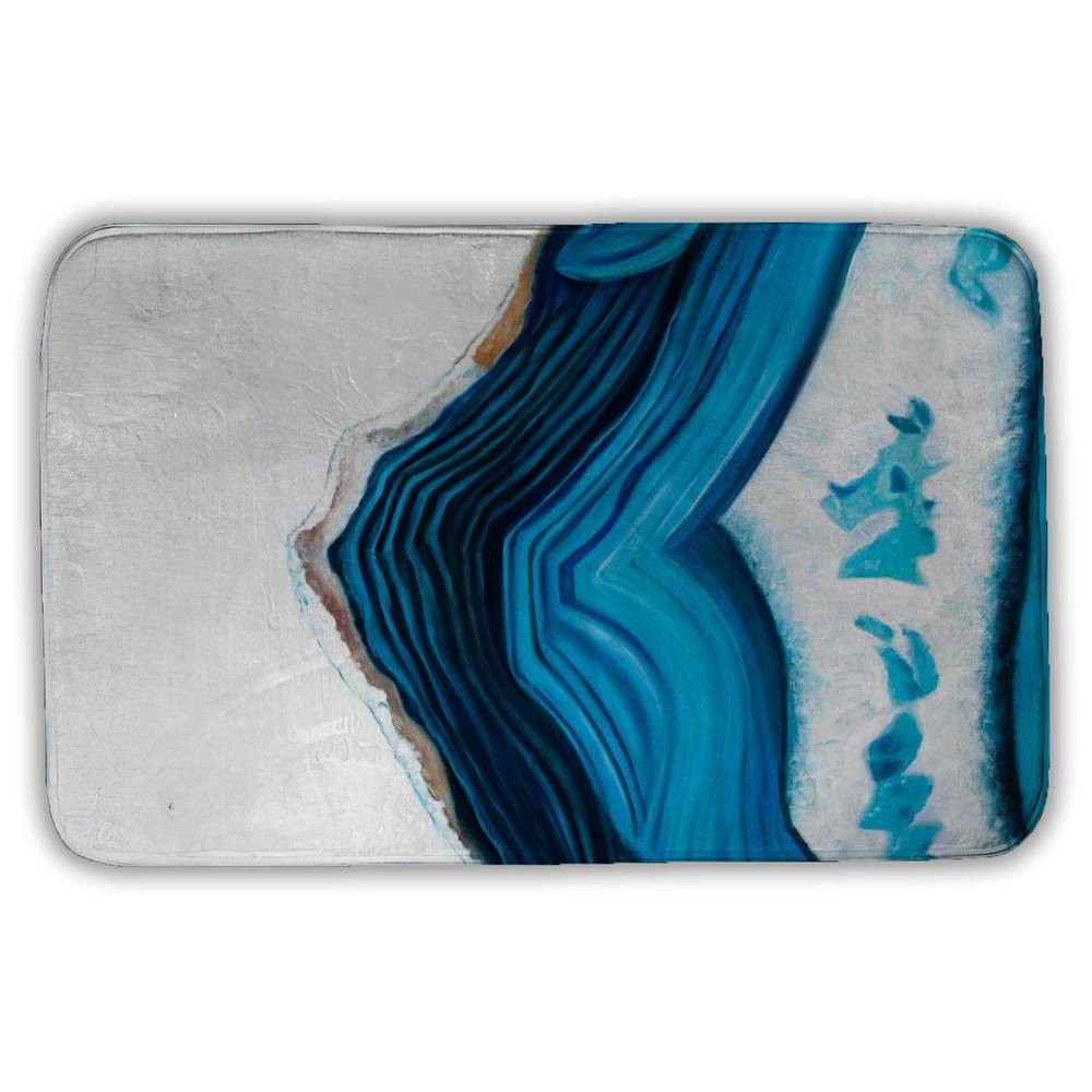 5930-3421-MI98 21 x 34 in. Blue Geode Profile Bath Mat - Contemporary Bedroom Decor