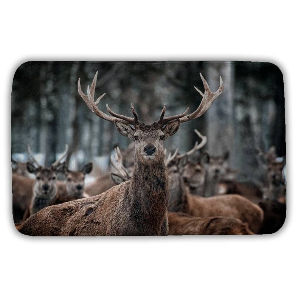 5930-2134-PH3 21 x 34 in. Brown Rustic Stags Bath Mat - Home Decor Bedroom Accent