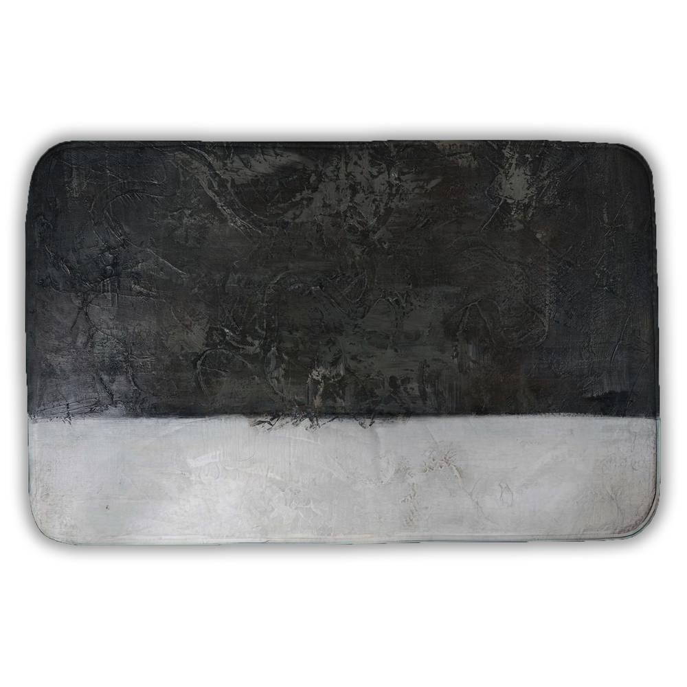 5930-3421-AB77 21 x 34 in. Abstract Shape White Bath Mat - Industrial Chic Home Decor