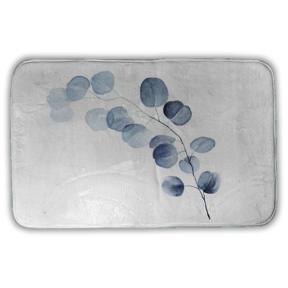 5930-3421-FL295 21 x 34 in. Eucalyptus Branch Botanical Bath Mat - Minimalist Home Decor