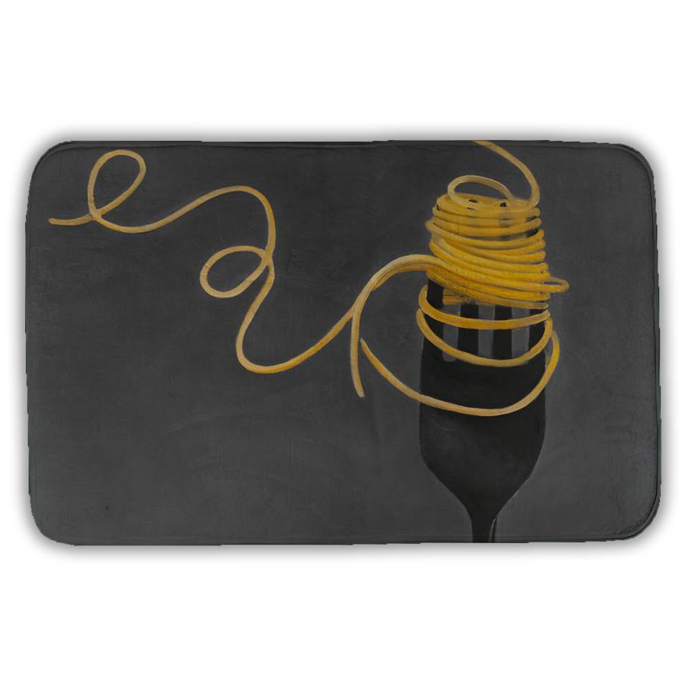 5930-2134-GA47 21 x 34 in. Gastronomy Kitchen Bath Mat - Spaghetti Pasta Fork Design