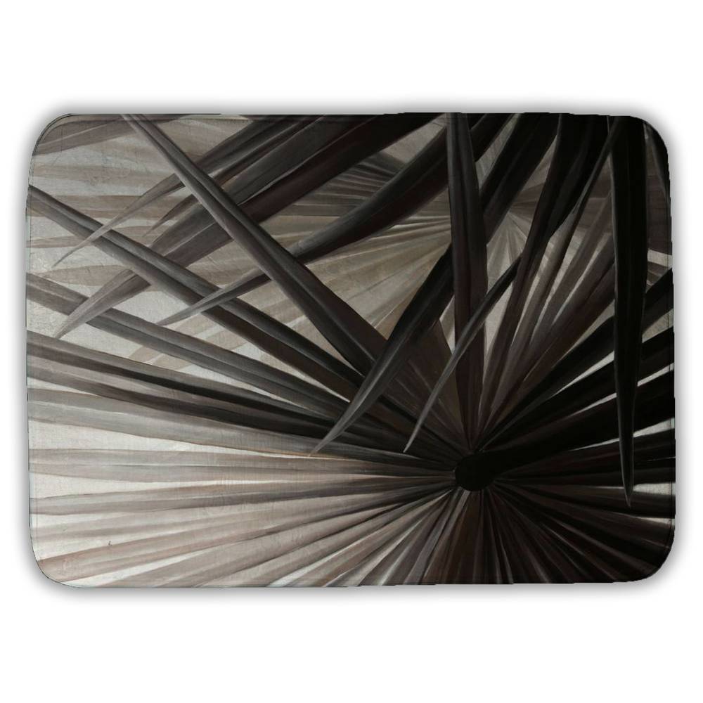 5930-2417-FL293 17 x 24 in. Grayscale Tropical Plants Bath Mat - Exotic Botanical Decor