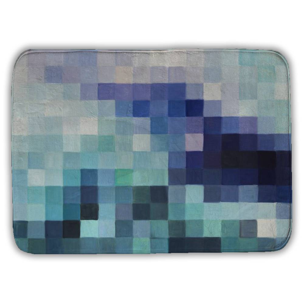 5930-1724-MI103 17 x 24 in. Pixelized Landscape Bath Mat - Modern Shapes Bedroom Decor