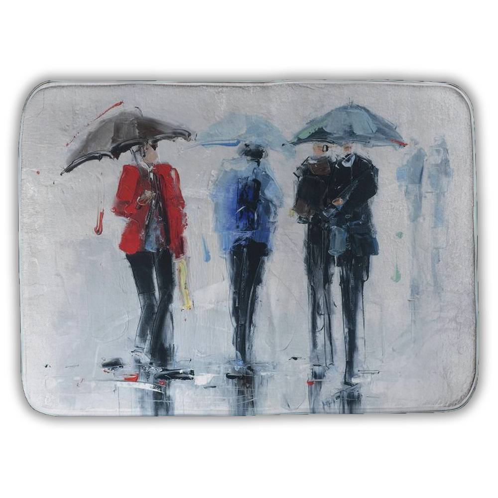5930-1724-ST51 17 x 24 in. Spring Shower Blue Bath Mat - Elegant Home Decor for Bedroom