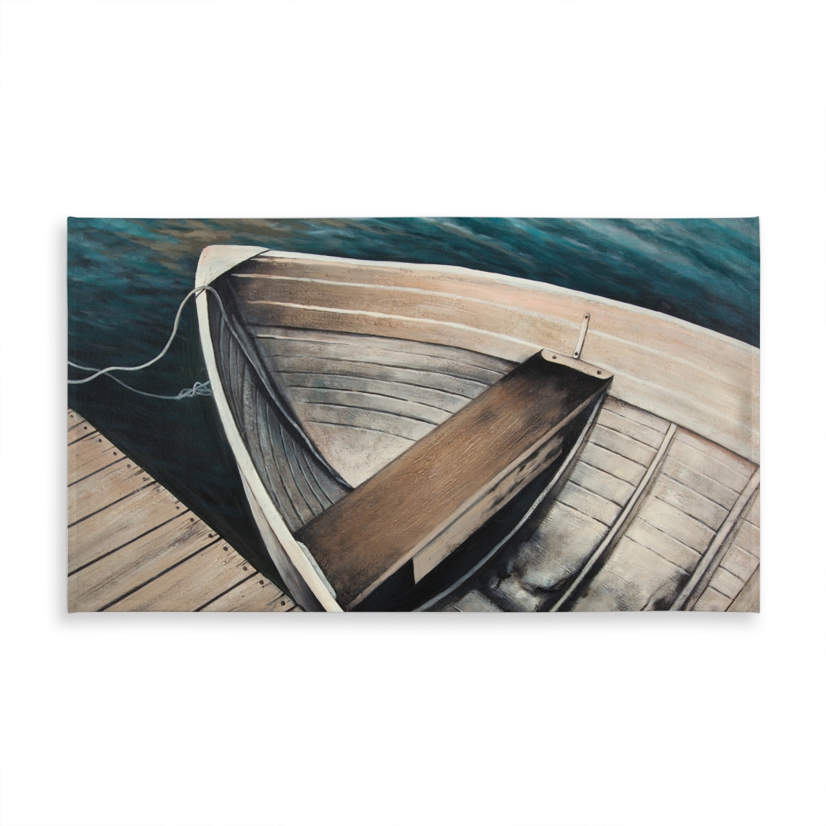 Picture of Begin Home Decor C1TCLRGEWBIRTI 58 x 102 in. Bedroom Boat Blue Tablecloth - Abandoned Rowboats Decor