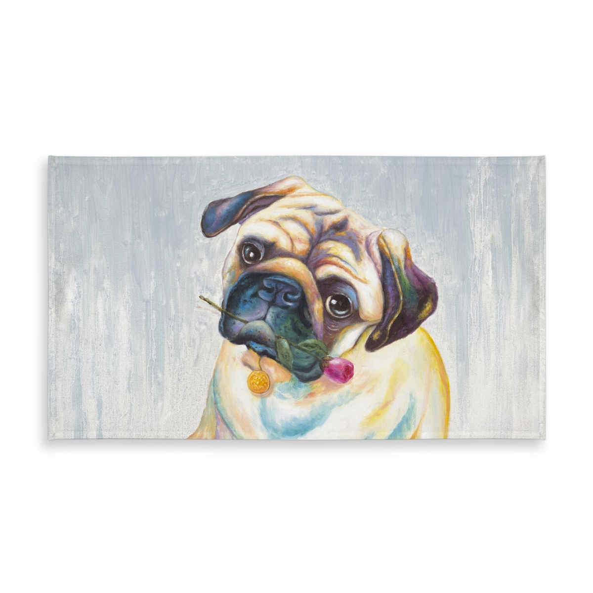 Picture of Begin Home Decor C1TCLRGEXISPJ1 58 x 102 in. Cute Pug Tablecloth - Indoor & Outdoor Pet Decor - Home Bedroom