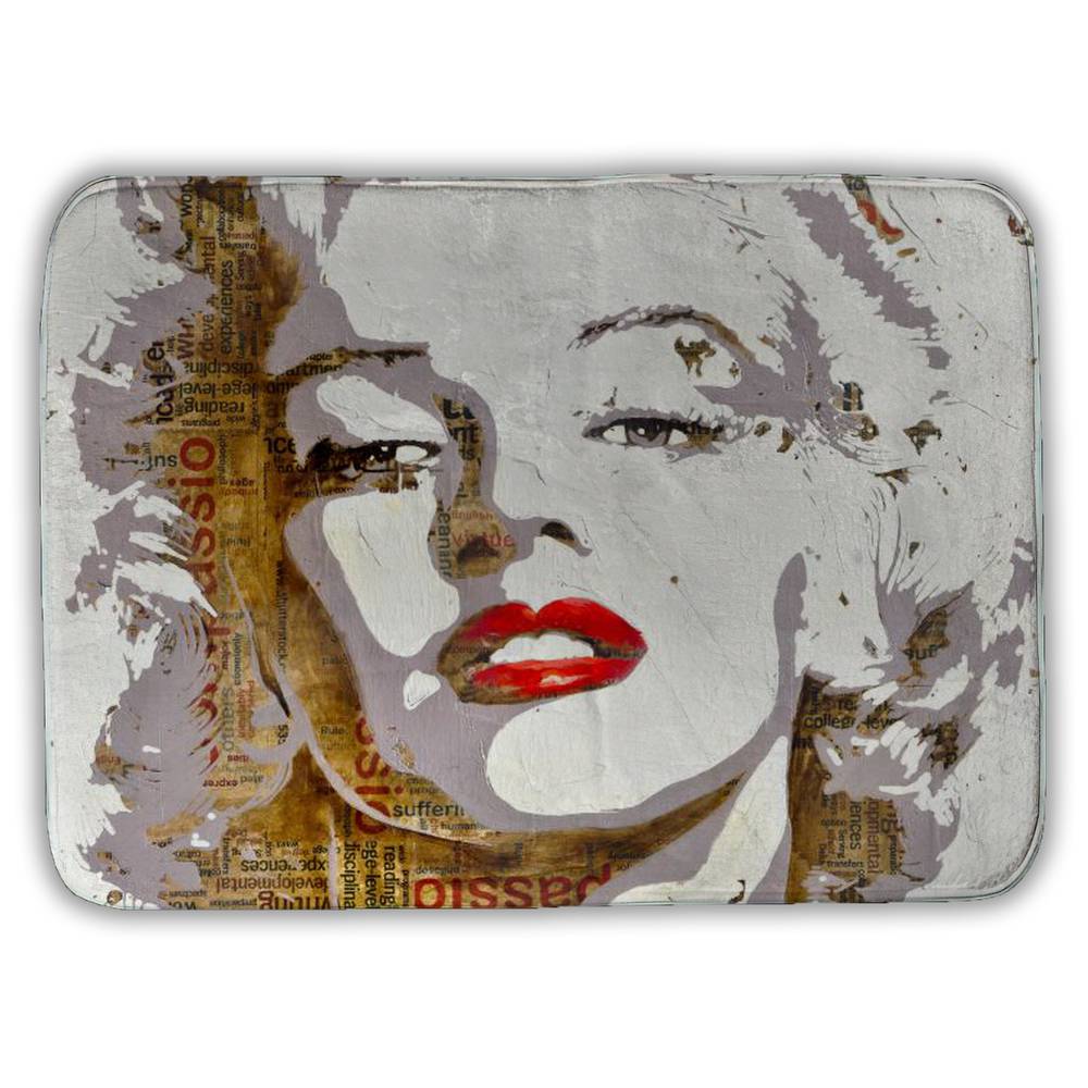 5930-1724-FI2 17 x 24 in. Marilyn Monroe Brown Retro Bath Mat - Home Decor Typography