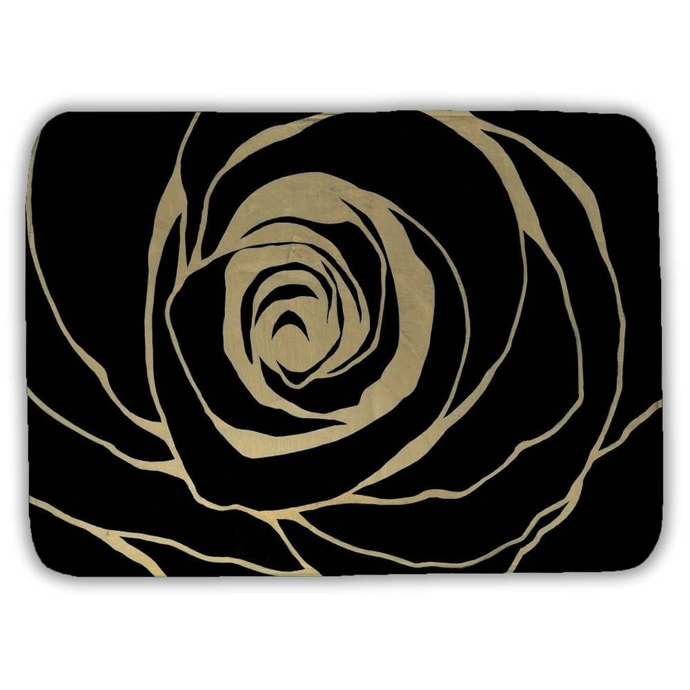 5930-2417-FL223 17 x 24 in. Black Rose Romantic Floral Bath Mat - Bedroom Home Decor