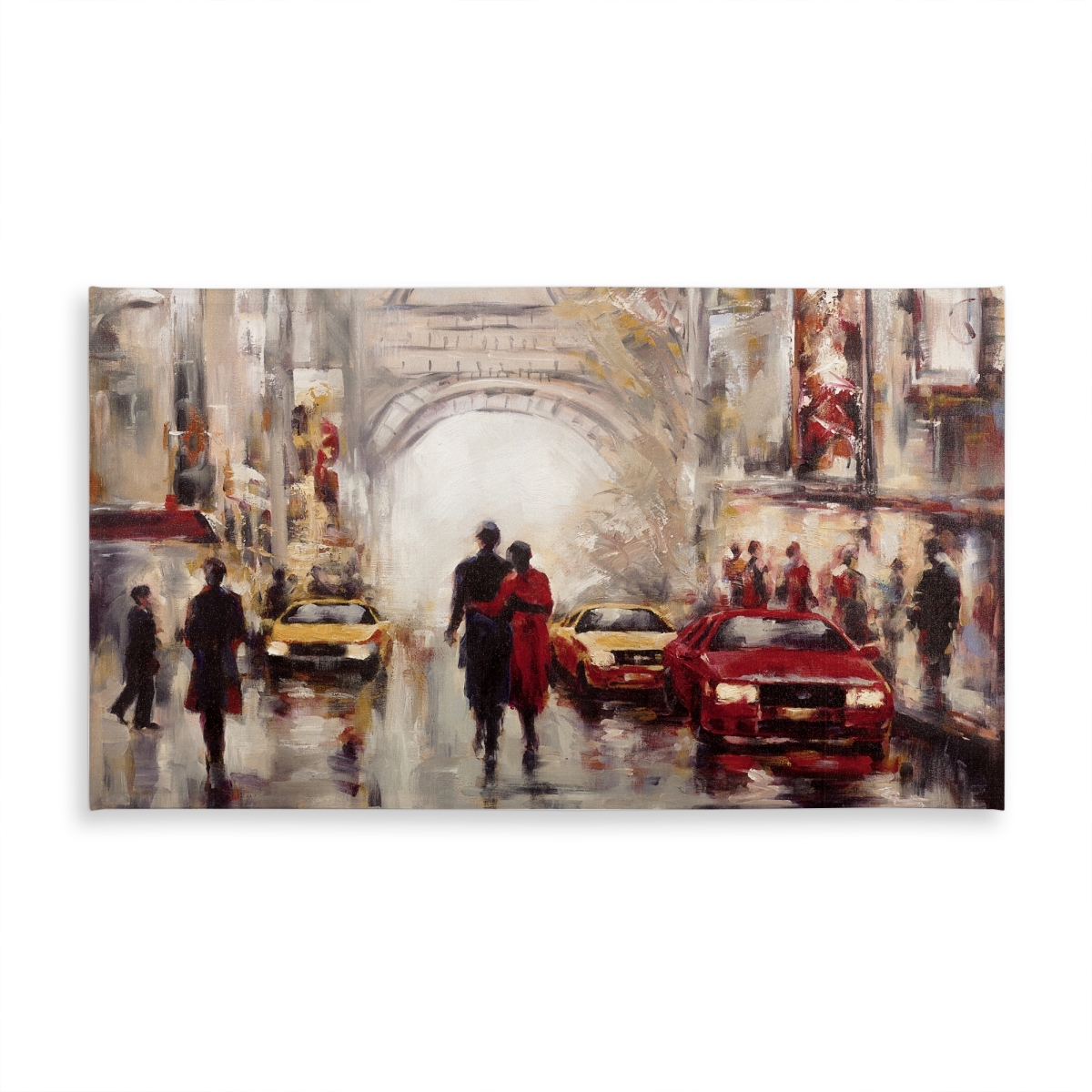 Picture of Begin Home Decor C1TCLRGESR9FPB 58 x 102 in. Busy Street of Paris Tablecloth - Eiffel Tower Home Decor