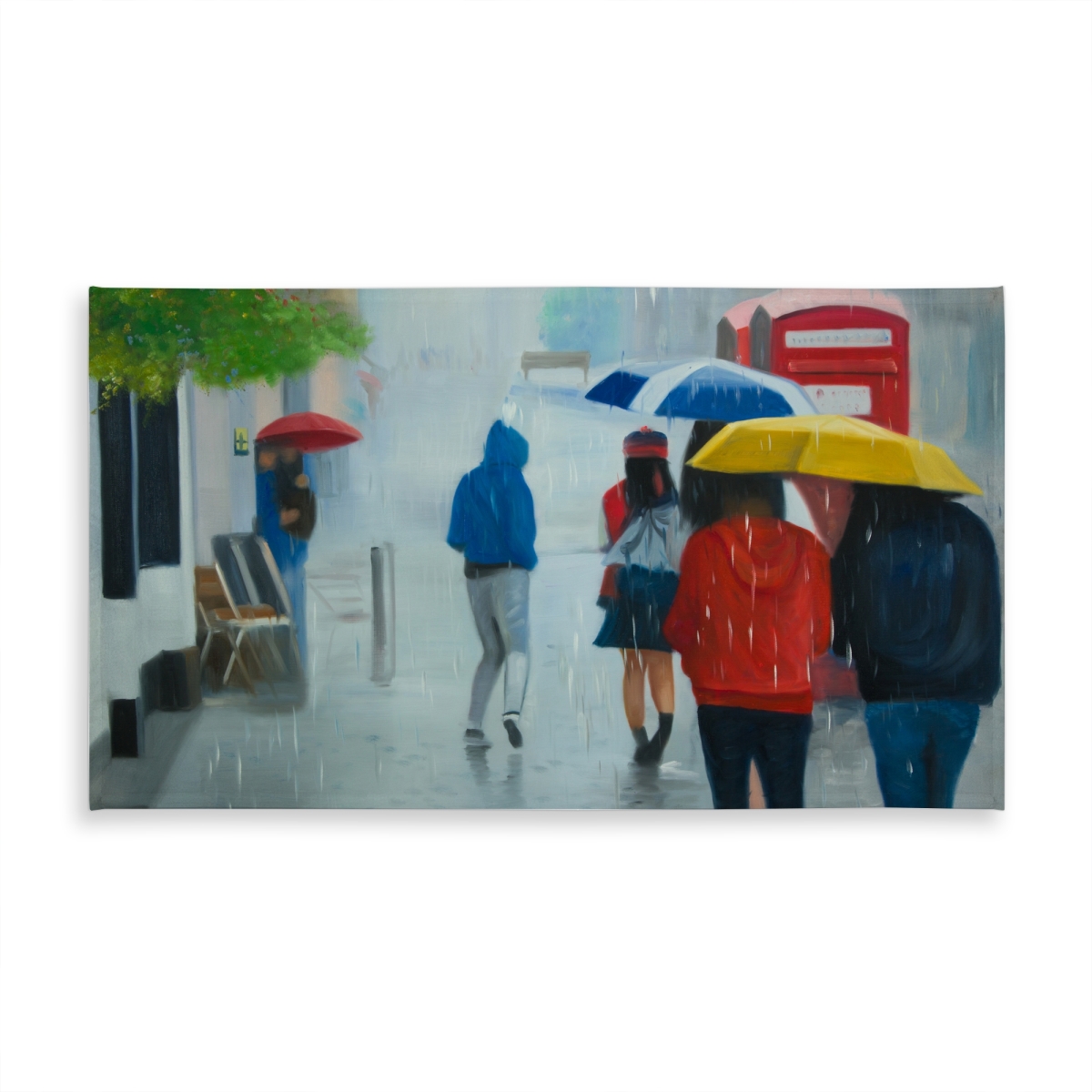 Picture of Begin Home Decor C1TCLRGEUEEVE8 58 x 102 in. Rainy Day Umbrella Scene Tablecloth - Indoor & Outdoor Decor