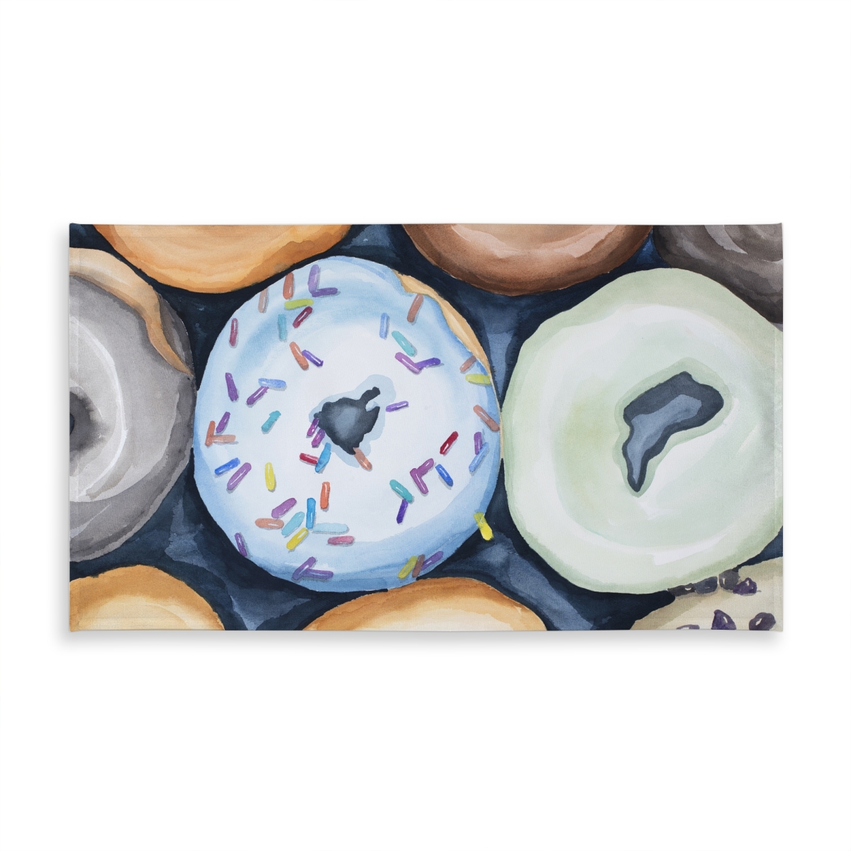 Picture of Begin Home Decor C1TCLRGESVZTR5 58 x 102 in. Watercolor Doughnuts Tablecloth - Indoor & Outdoor Home Decor