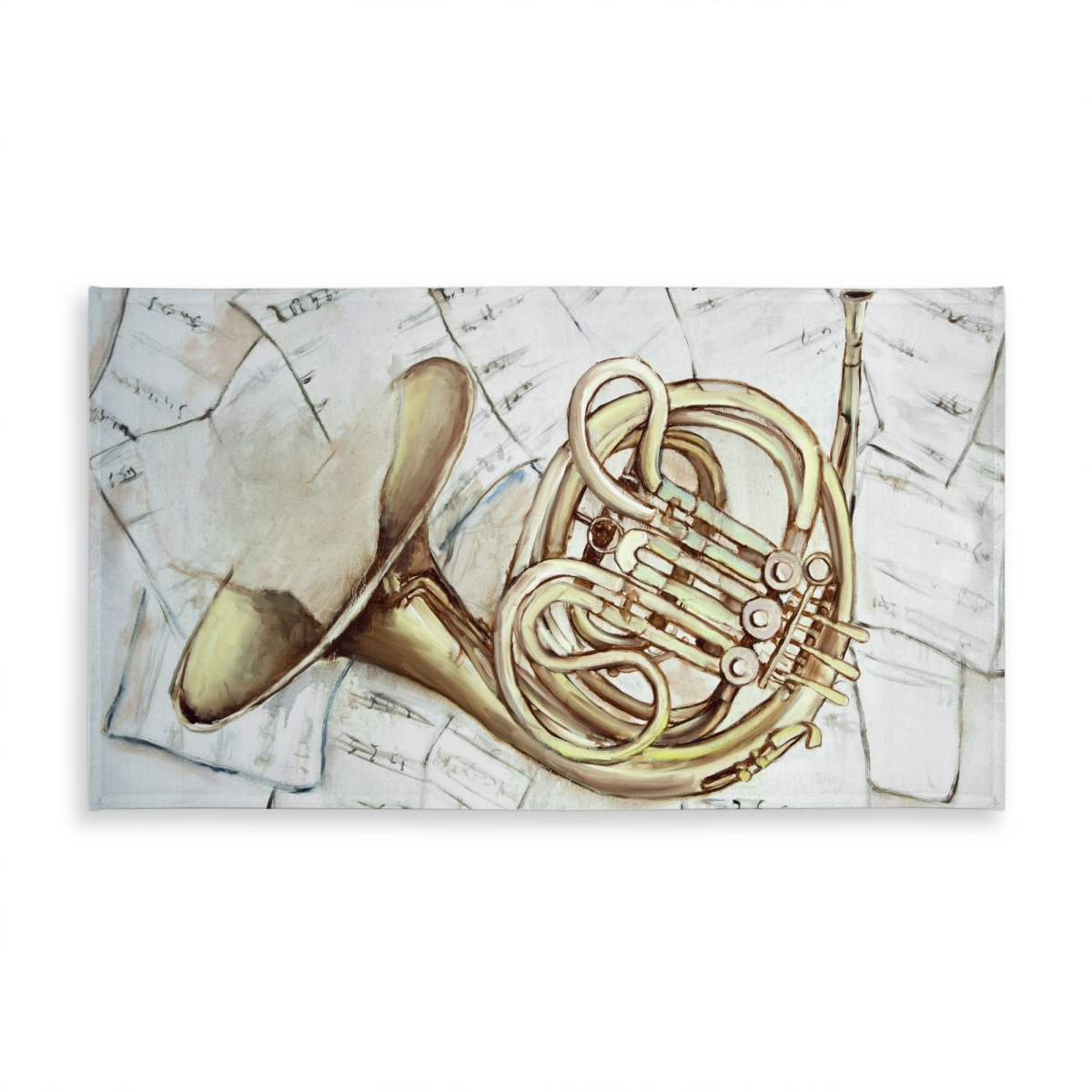 C1TCLRGE570D1V 58 x 102 in. Horn on Music Sheet Tablecloth - Indoor & Outdoor Home Decor