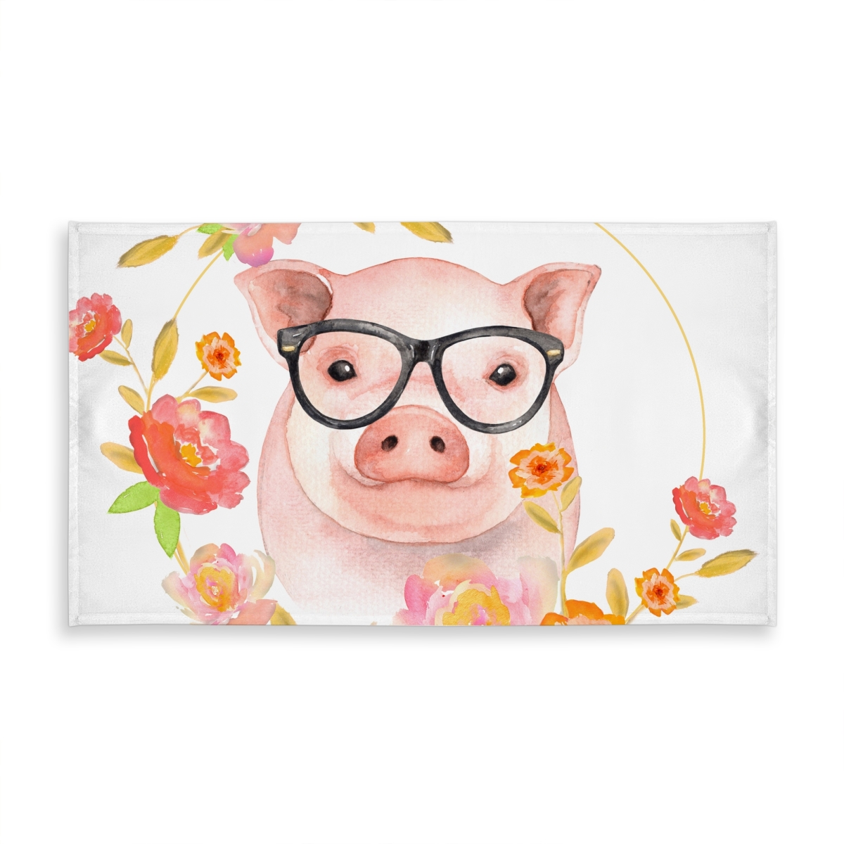 Picture of Begin Home Decor C1TCLRGESKR57E 58 x 102 in. Happy Little Pig Farm Animals Tablecloth - Kids Room Decor