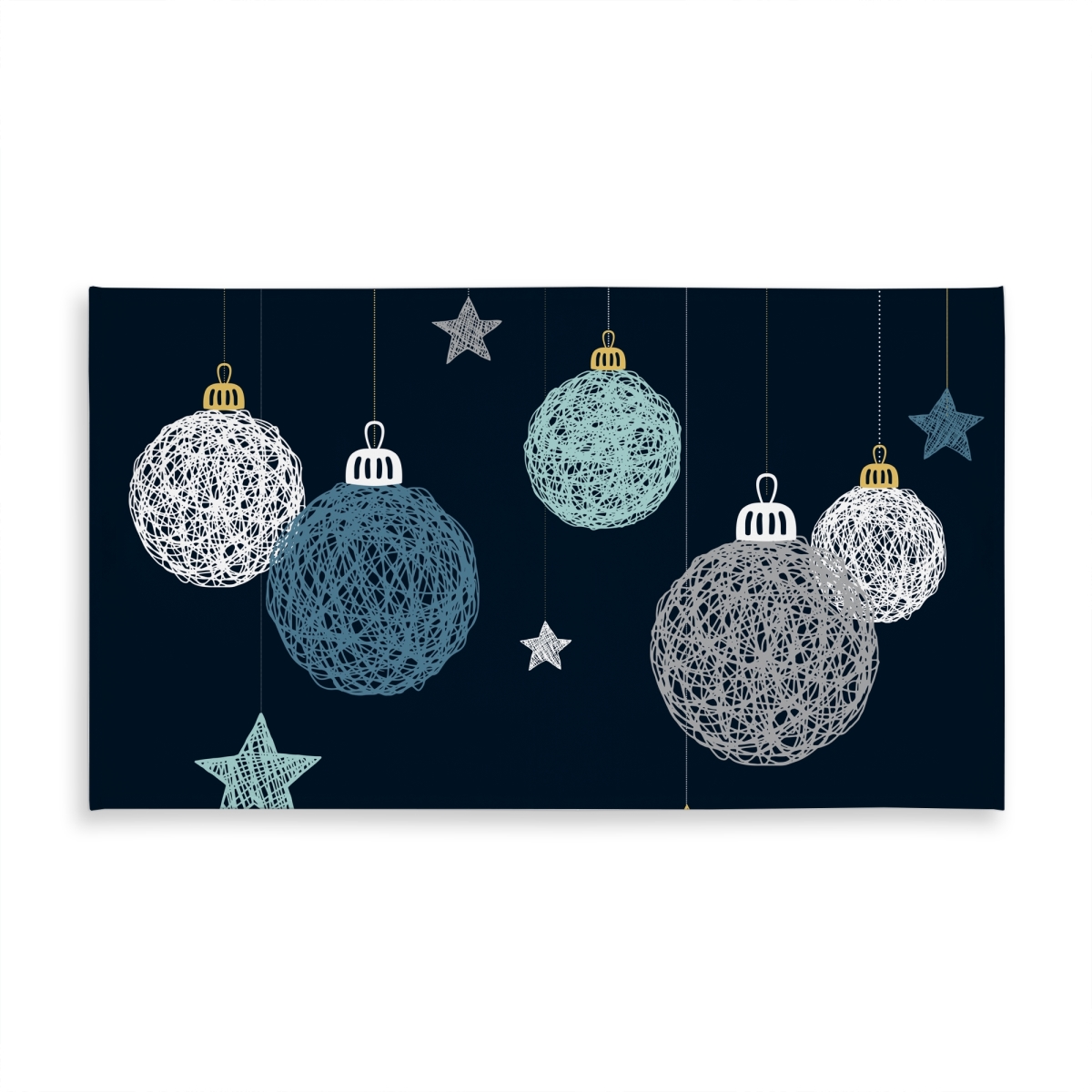 Picture of Begin Home Decor C1TCLRGESS08A3 58 x 102 in. Christmas Ball Vector Tablecloth - Indoor & Outdoor Home Decor