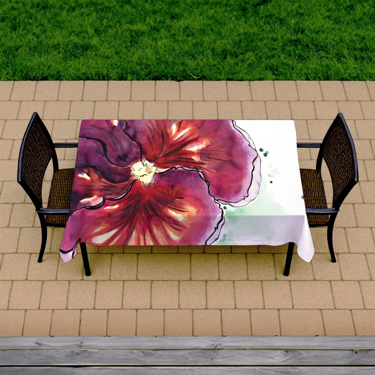 Picture of Begin Home Decor C1TCLRGELTT3HJ 58 x 102 in. Floral Botanical Orchid Tablecloth - Indoor Outdoor Home Decor