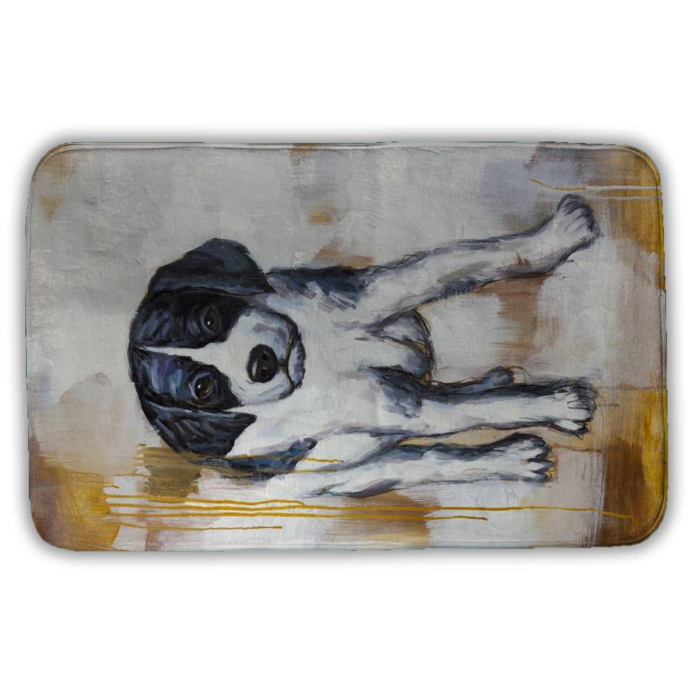 5930-3421-AN126 21 x 34 in. Curious Puppy Dog Bath Mat - Animal Bedroom Decor for Pets