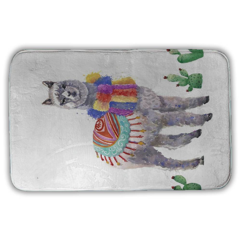 5930-3421-CH14 21 x 34 in. Traditional Peruvian Lama Bath Mat - Ethnic Home Decor