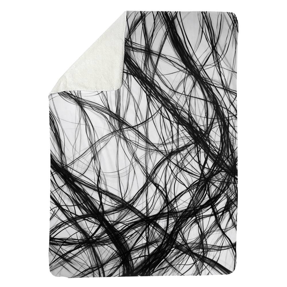 5545-8060-AB97 60 x 80 in. Shapes White Man Cave Sherpa Fleece Blanket - Connection Decor