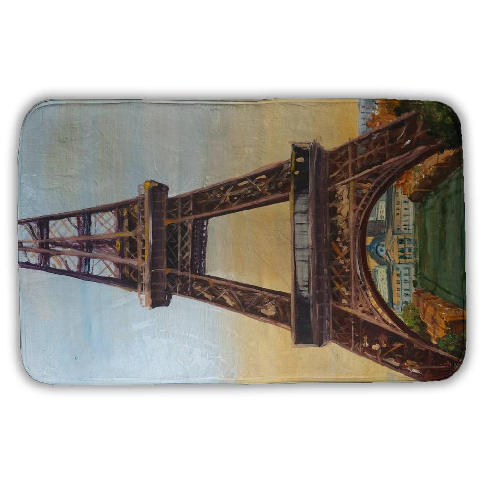 5930-3421-CI349 21 x 34 in. Eiffel Tower by Dawn Bath Mat - Trees Bedroom Decor