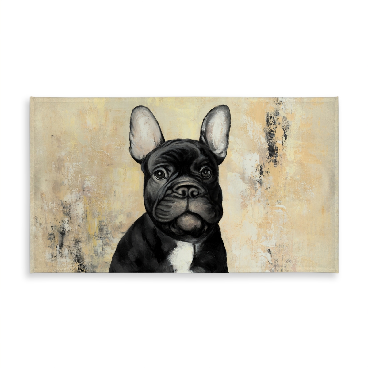 Picture of Begin Home Decor C1TCLRGE28GFWJ 58 x 102 in. French Bulldog Tablecloth - Black Animal Pet Decor Indoor & Outdoor