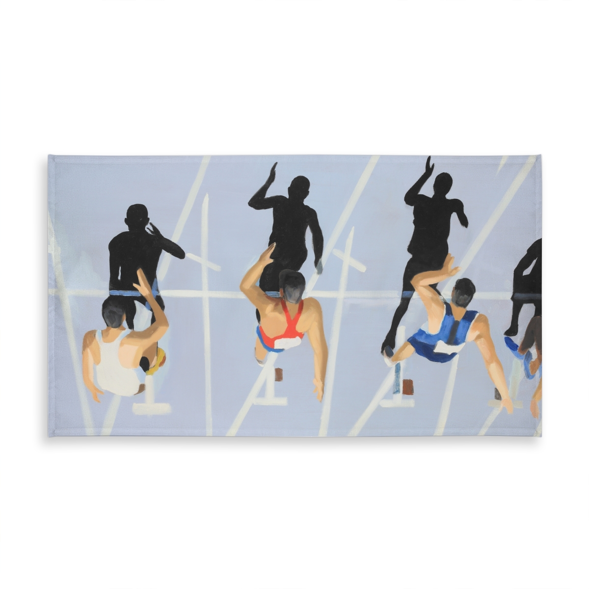 Picture of Begin Home Decor C1TCLRGETXDIBA 58 x 102 in. Illustrative Sports Games Blue Tablecloth - on Your Marks Decor