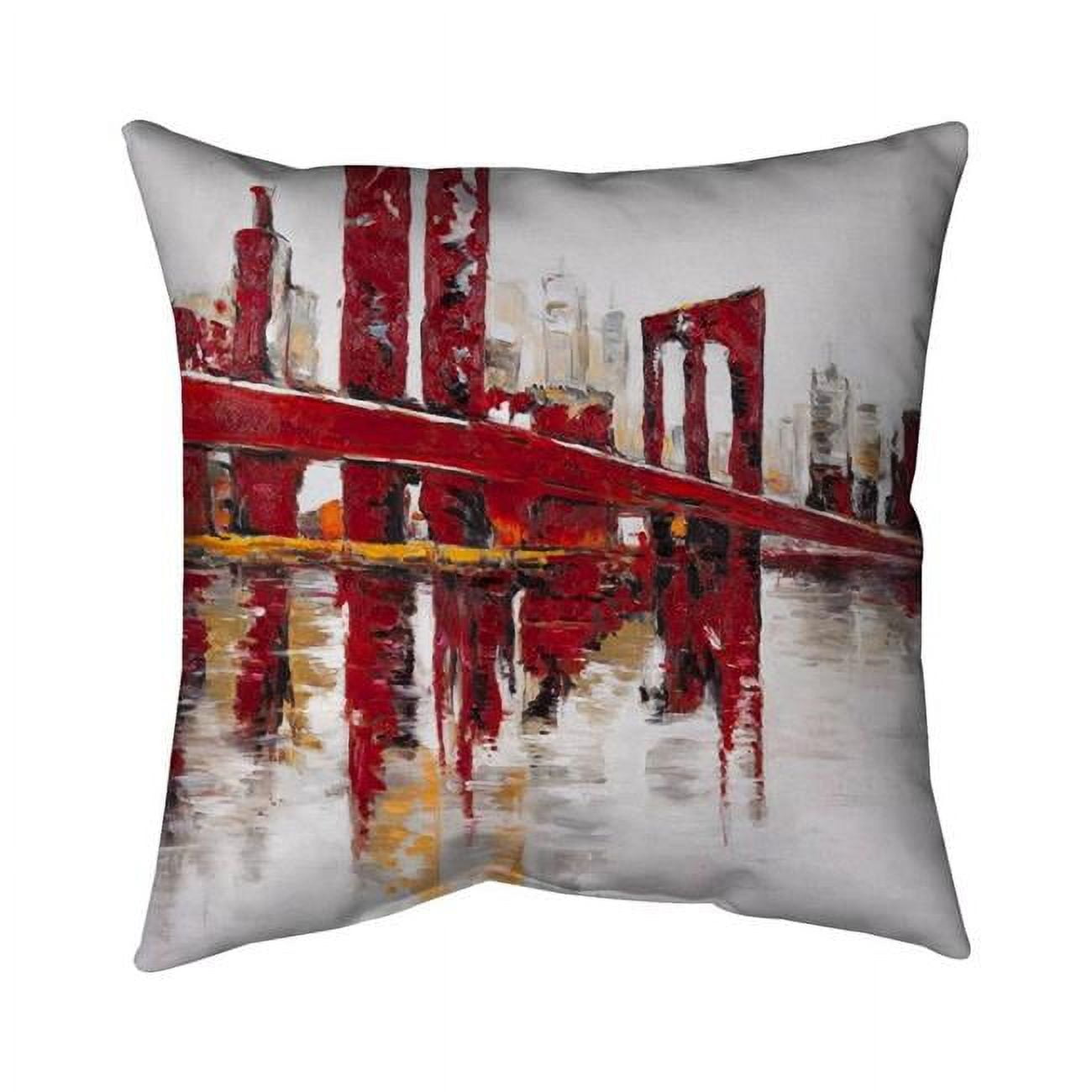 18 x 18 in. Abstract & Industrial Red Bridge-Double Sided Print Indoor Pillow
