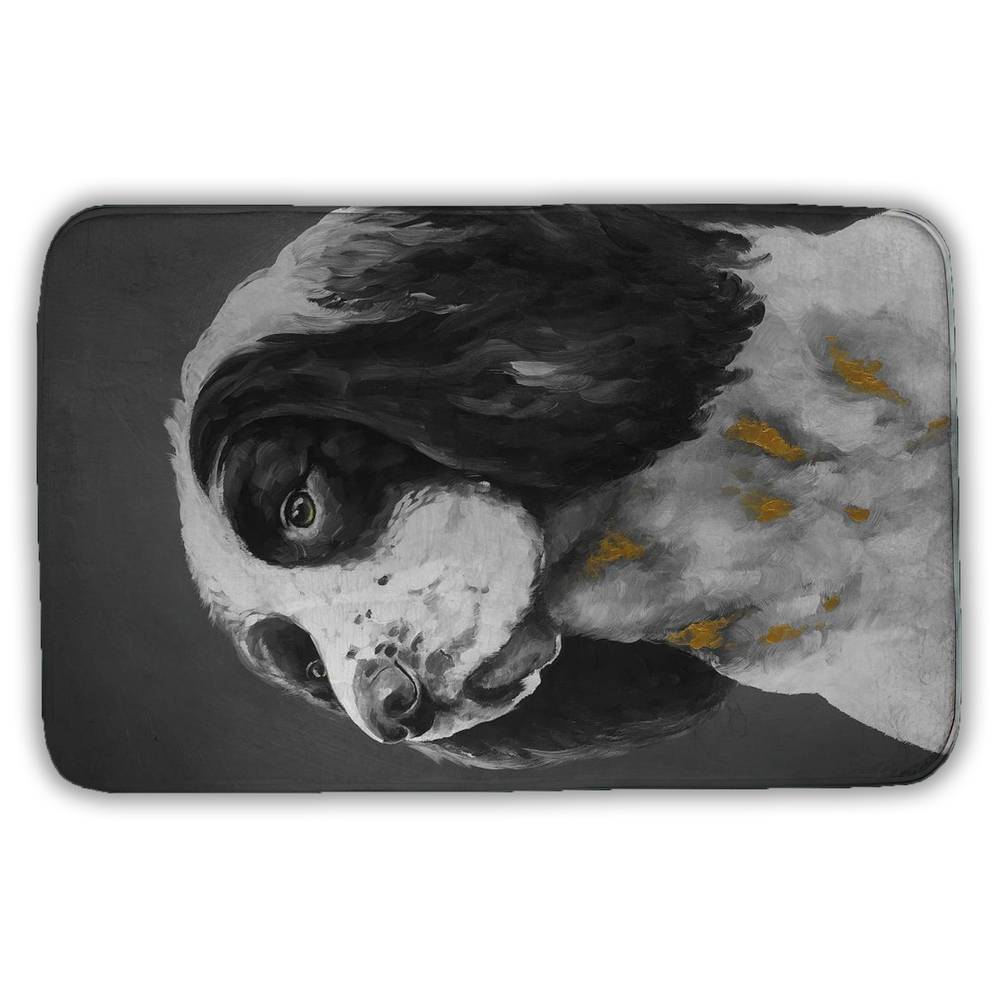 5930-3421-AN307 21 x 34 in. English Springer Spaniel Dog Bath Mat - Pet Bedroom Decor