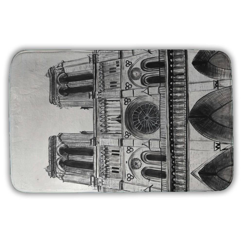 5930-3421-AR8 21 x 34 in. Notre-Dame Cathedral Architecture Bath Mat - Home Decor