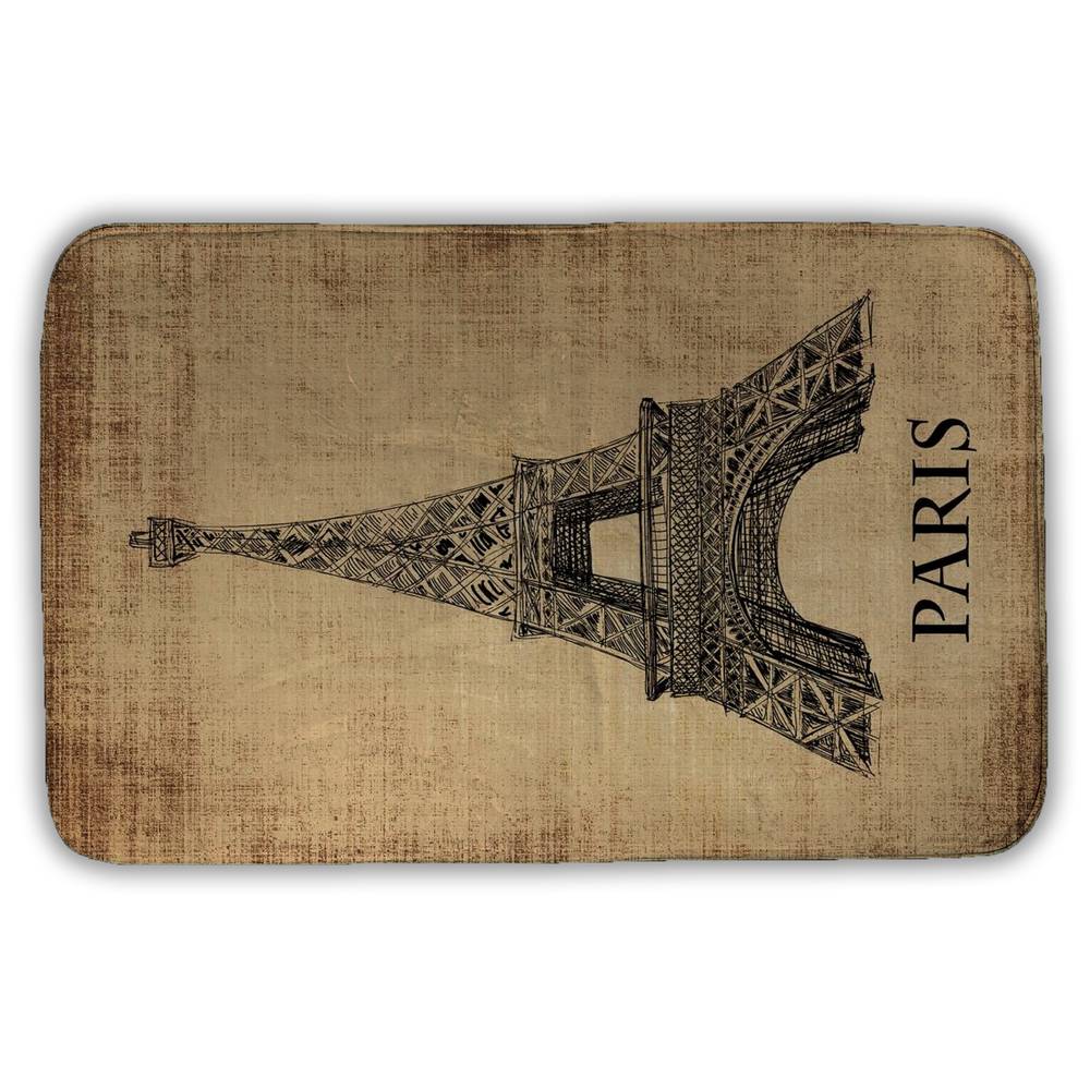 5930-3421-CI149 21 x 34 in. Eiffel Tower Bath Mat - Illustrative Bedroom Decor Essential
