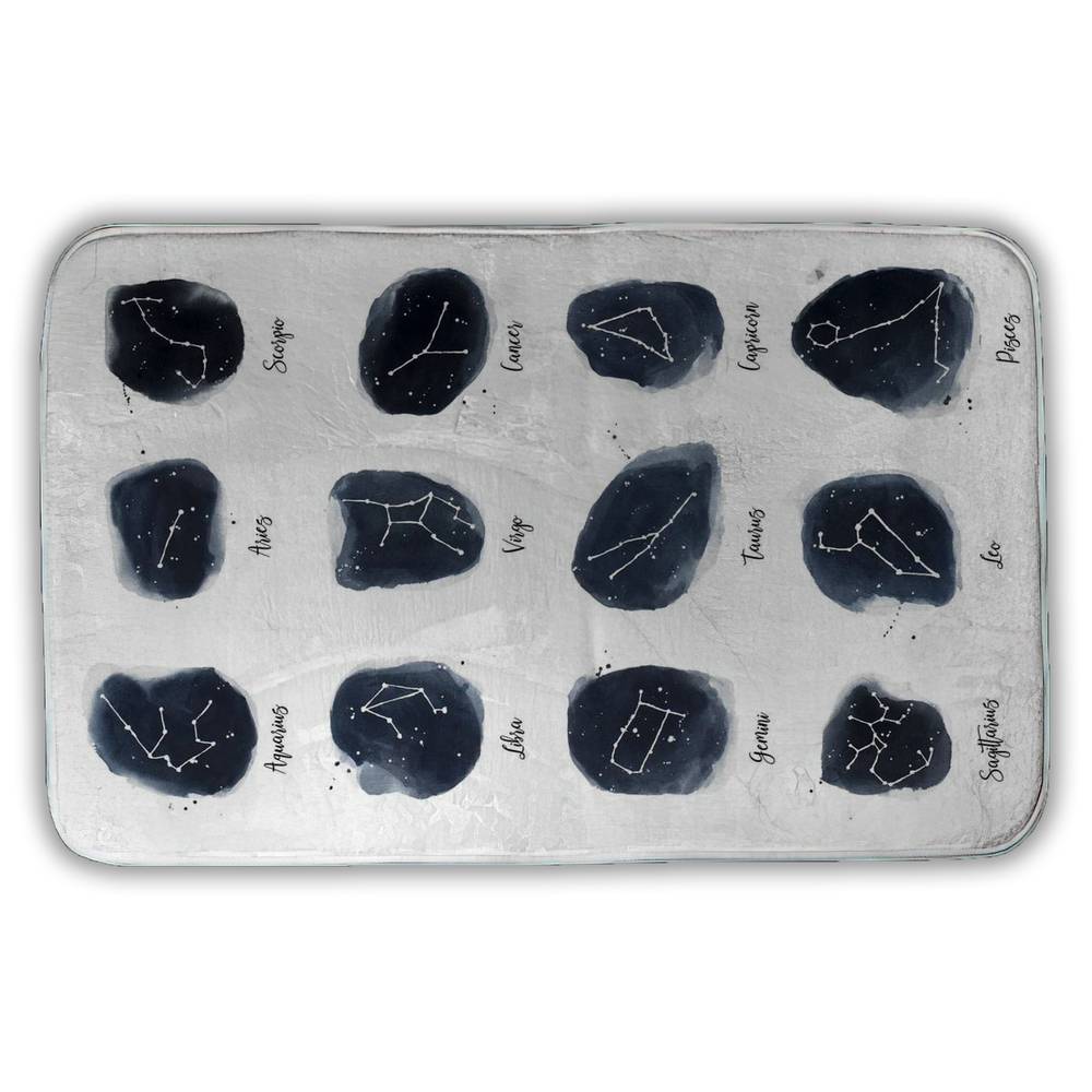 5930-3421-EA7-1 21 x 34 in. Constellations Zodiac Bath Mat - Astronomy Space Home Decor