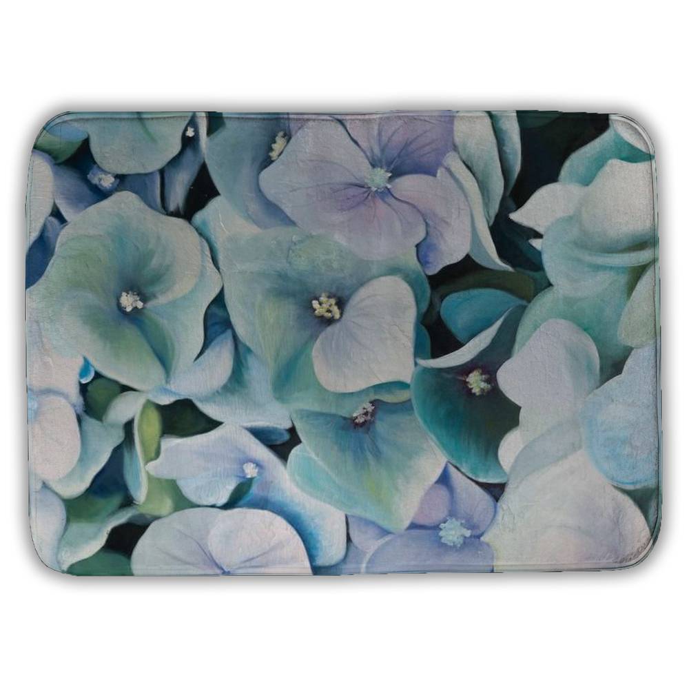 5930-1724-FL147 17 x 24 in. Rustic Purple Floral Bath Mat - Hydrangea Home Decor