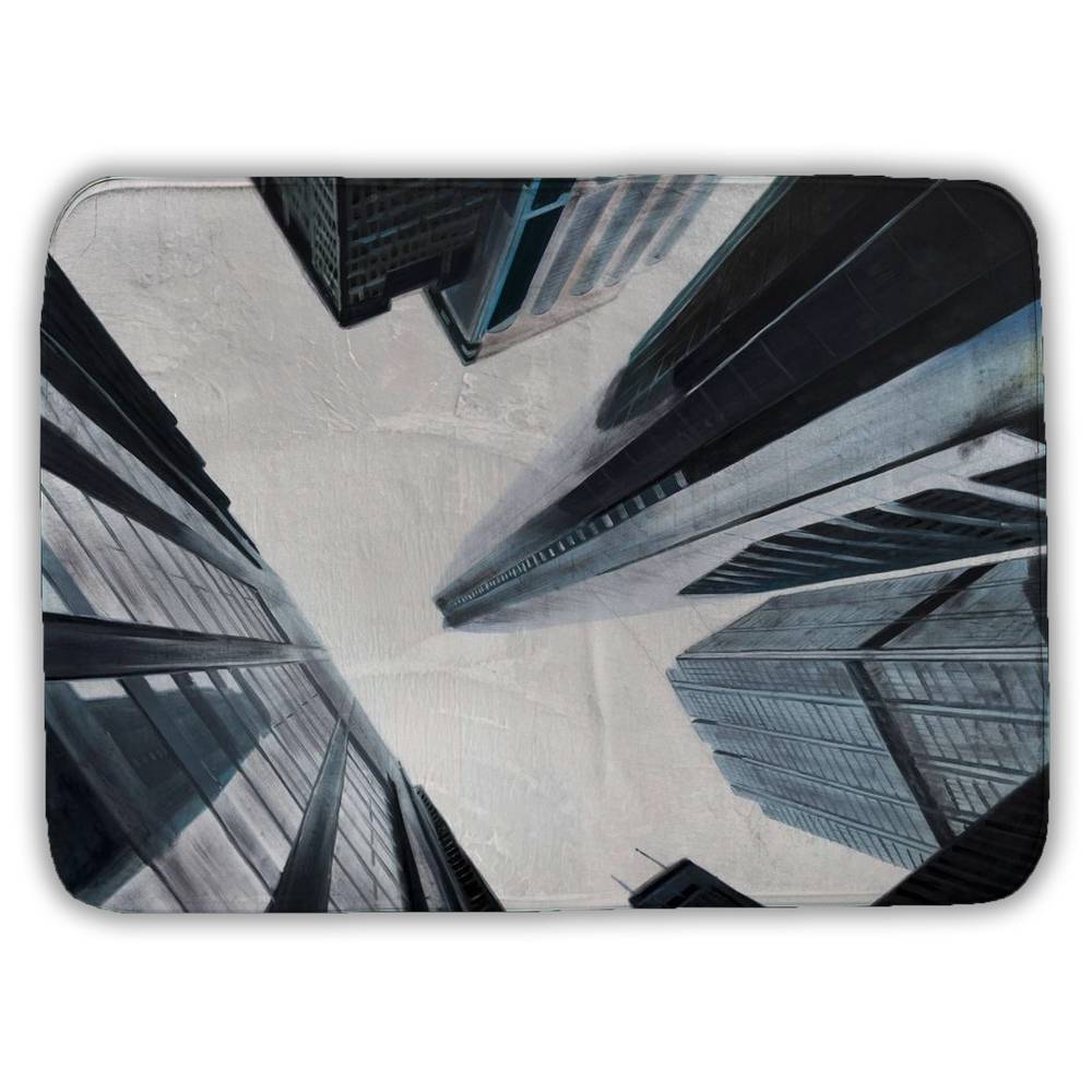 5930-2417-CI289 17 x 24 in. Blue Contemporary Skyscraper Bath Mat - Modern Home Decor