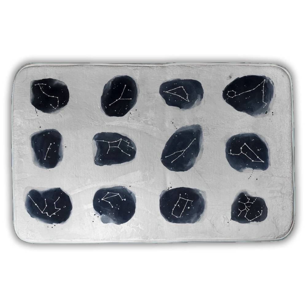 5930-3421-EA7 21 x 34 in. Constellations Blue Bath Mat - Earth & Galaxy Bedroom Decor