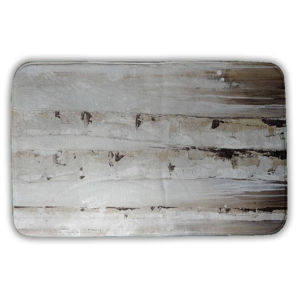 5930-3421-LA19 21 x 34 in. Abstract White Birches Bath Mat - Modern Tree Home Decor