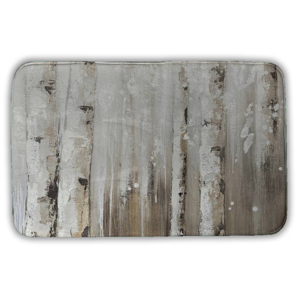 5930-2134-LA21 21 x 34 in. Romantic Floral Botanical White Bath Mat - White Birches Design
