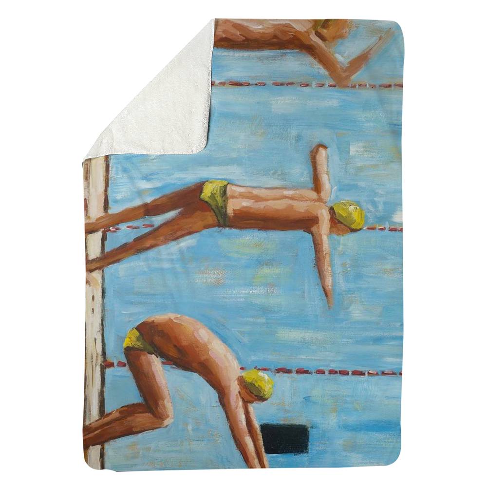 5545-8060-SP21 60 x 80 in. Swimmers Sherpa Fleece Blanket - Man Cave Home Decor