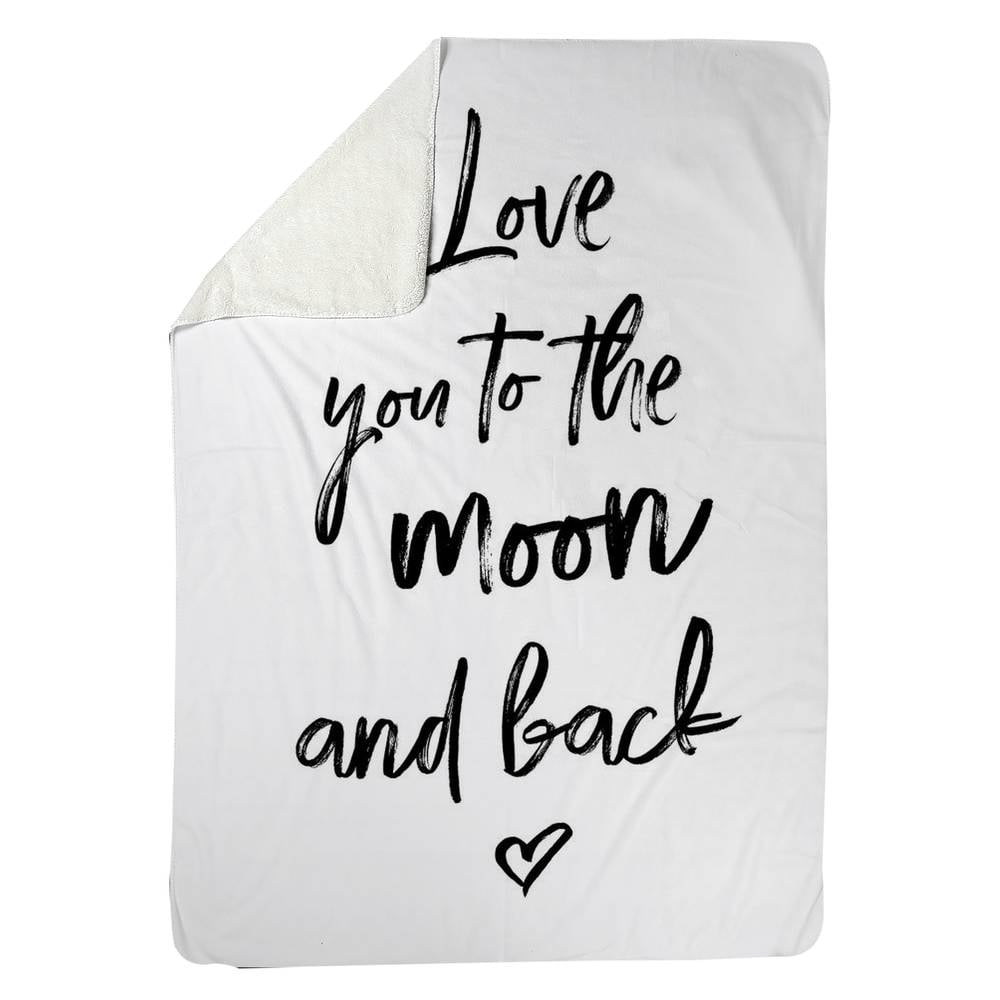 5545-8060-QU2 60 x 80 in. Love You To the Moon & Back Sherpa Fleece Blanket - Home Decor