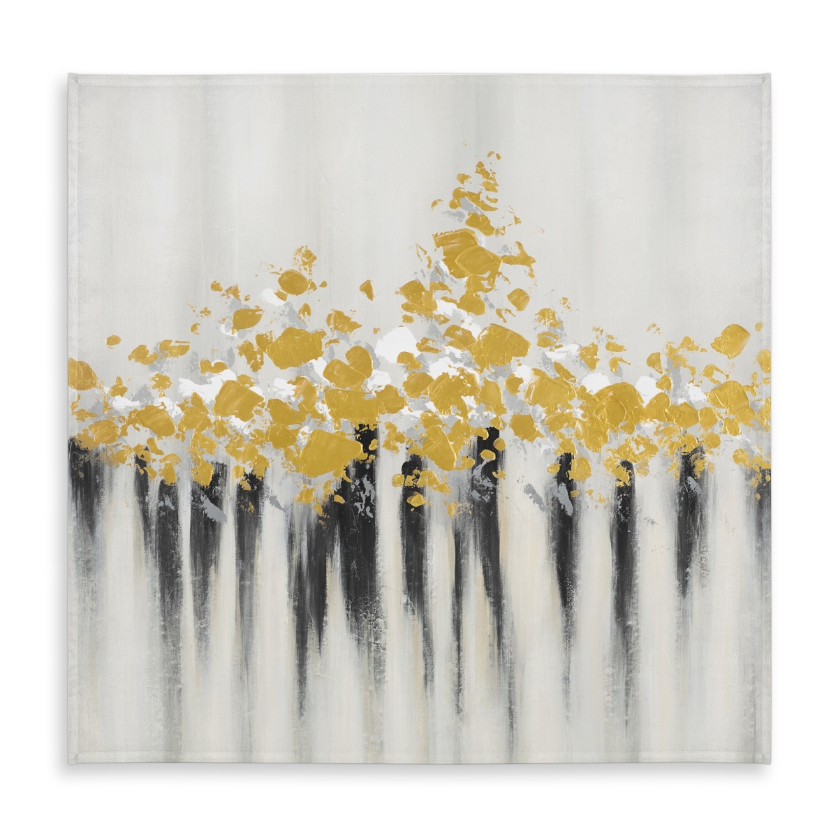 Picture of Begin Home Decor C1TC5858OBCOWC 58 x 58 in. Modern Gray Tablecloth - Gold Abstract Flowers - Home Decor