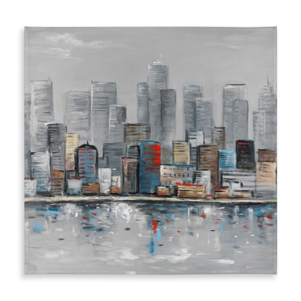 Picture of Begin Home Decor C1TC5858A5WDVJ 58 x 58 in. Abstract City Skyline Tablecloth - Indoor & Outdoor Home Decor